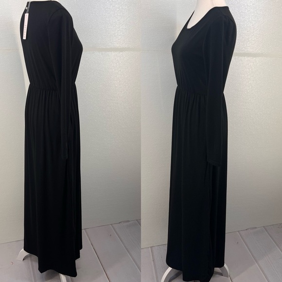 NWT Women's Long  Sleeve Loose Plain Long Casual Empire Waist Maxi Dress SIZE S - Picture 13 of 17